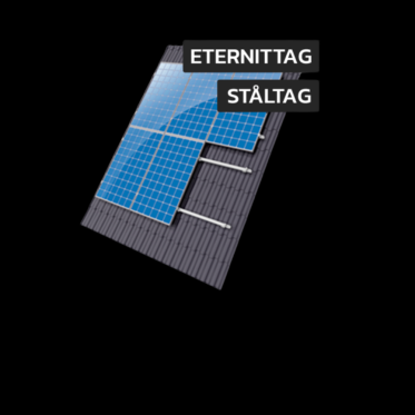 Solcellepakker, komplet sæt Eternit