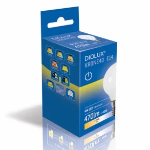 DIOLUX KRONE40 4W 827 E14 470lm t�nd/sluk