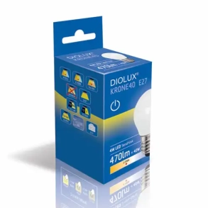 DIOLUX KRONE40 4W 827 E27 470lm t�nd/sluk