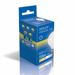 DIOLUX KRONE60 6W 827 E14 720lm tnd/sluk