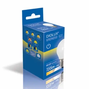 DIOLUX KRONE60 6W 827 E27 720lm t�nd/sluk