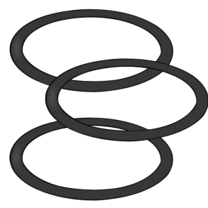 3-stk. staldglaspakning i robust gummi.